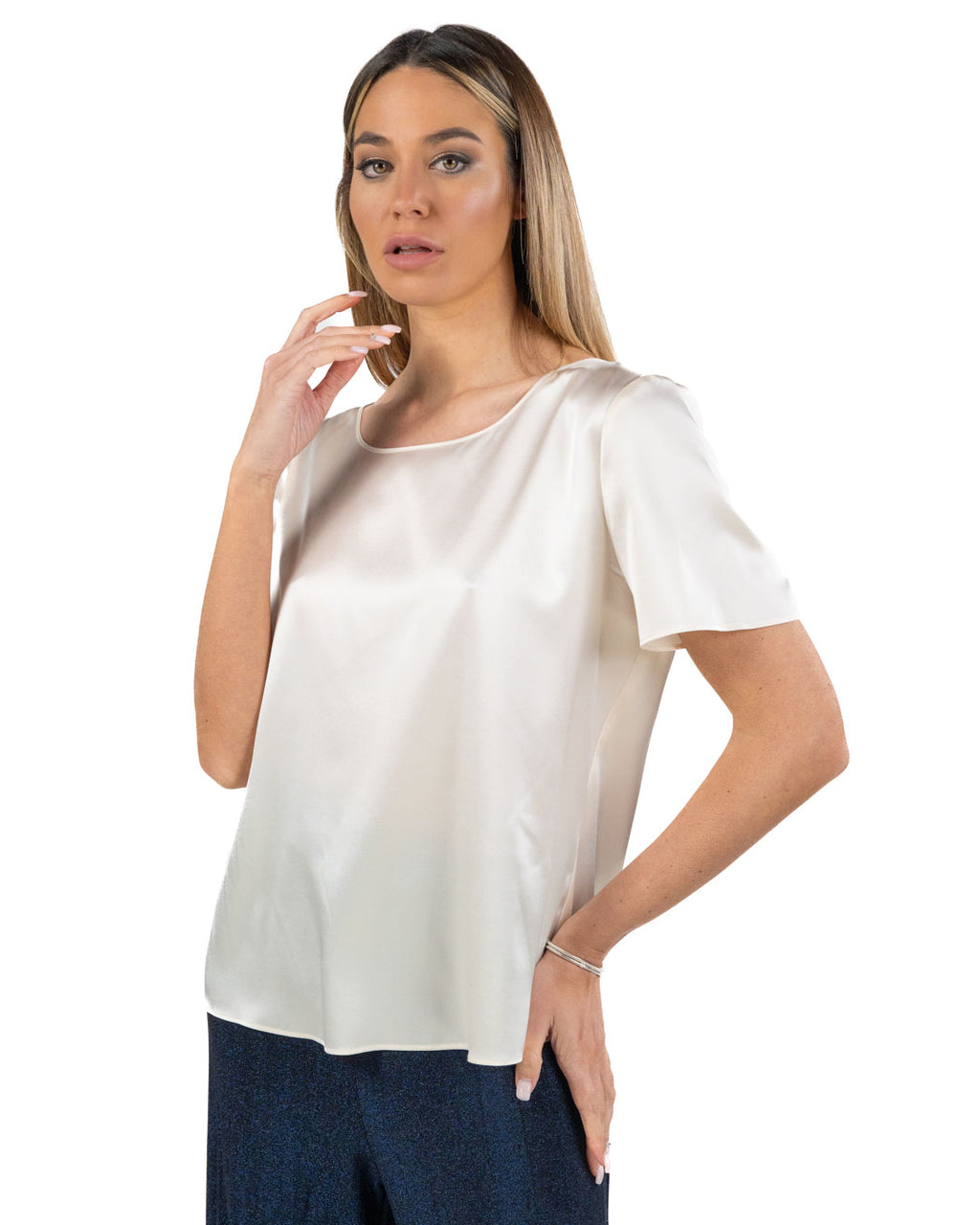 PENNYBLACK - Camicia in Raso di Seta Avorio