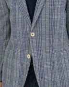 BERTI MODE COLLECTION - Giacca in Principe di Galles Grigia e Azzurro