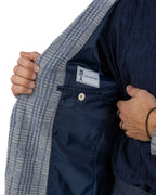 BERTI MODE COLLECTION - Giacca in Principe di Galles Grigia e Azzurro