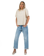 VICOLO - T-Shirt Effetto Marmo Panna