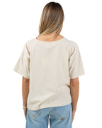 VICOLO - T-Shirt Effetto Marmo Panna