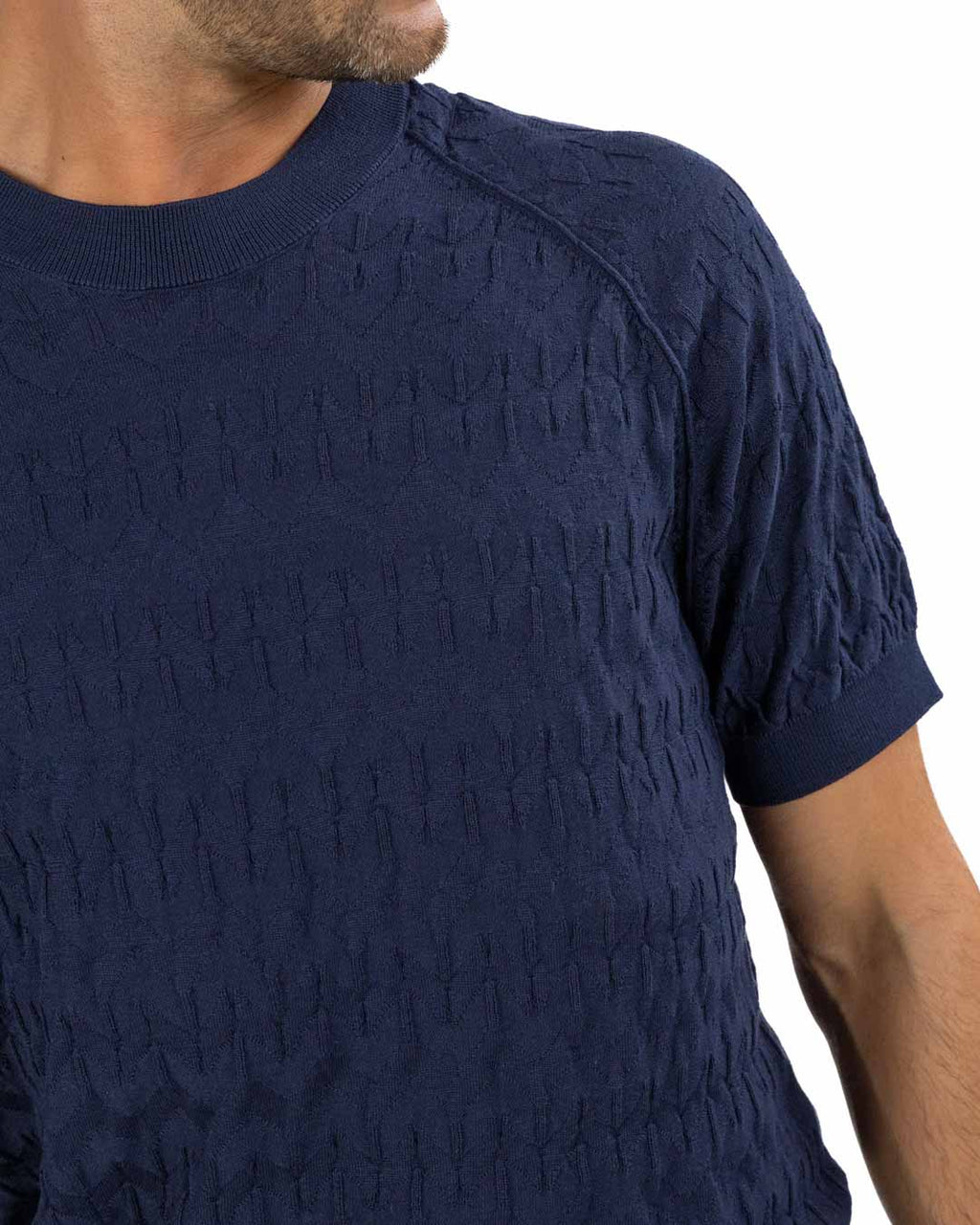 PATRIZIA PEPE - T-shirt goffrata blu