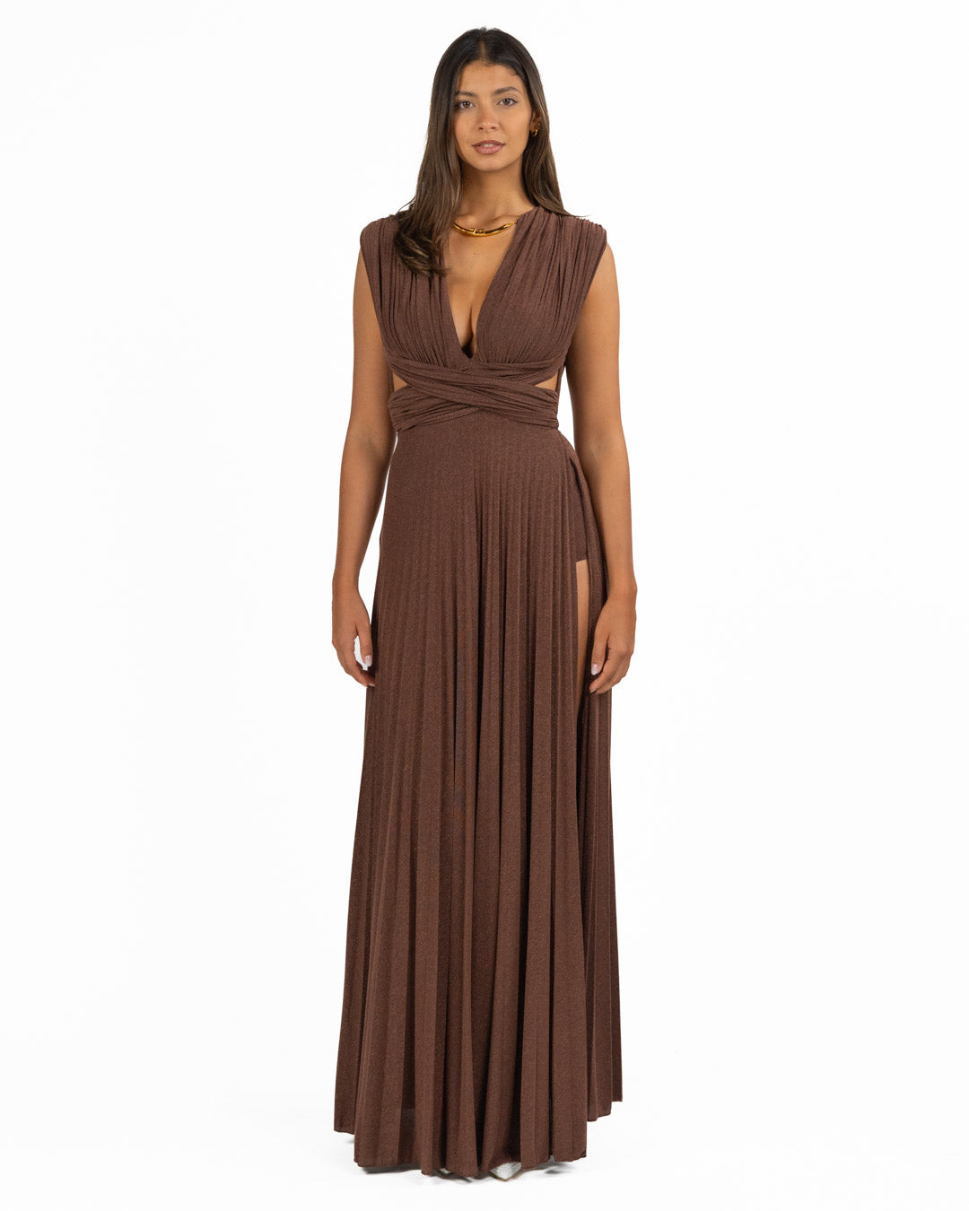 Elisabetta Franchi - Abito lungo caffè