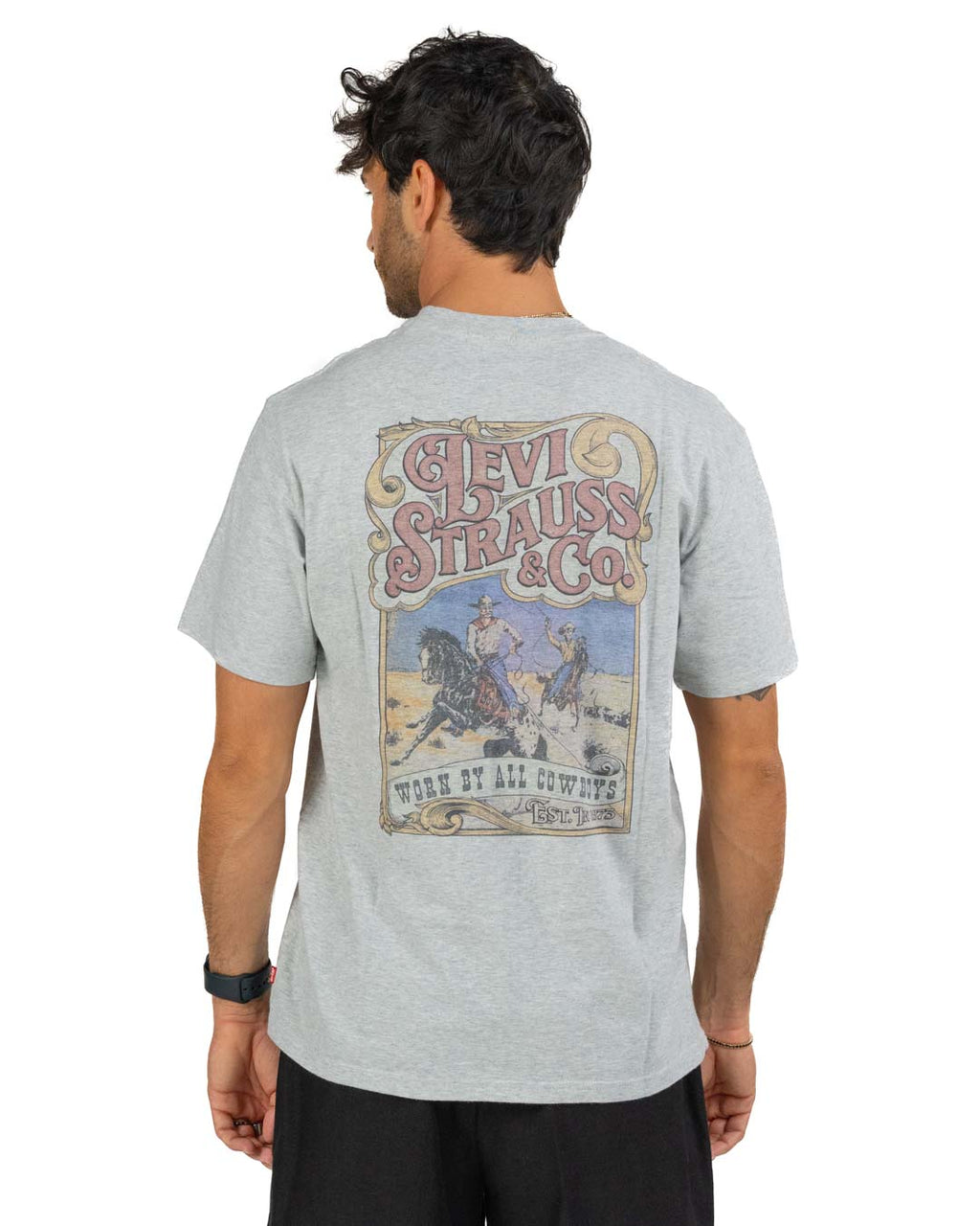 Levi's - T-shirt grigia con stampa