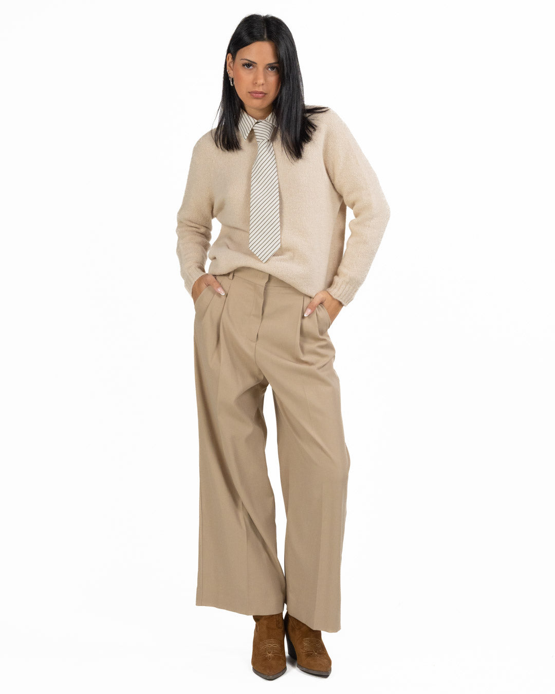 Weekend Max Mara - Pantalone con pence beige