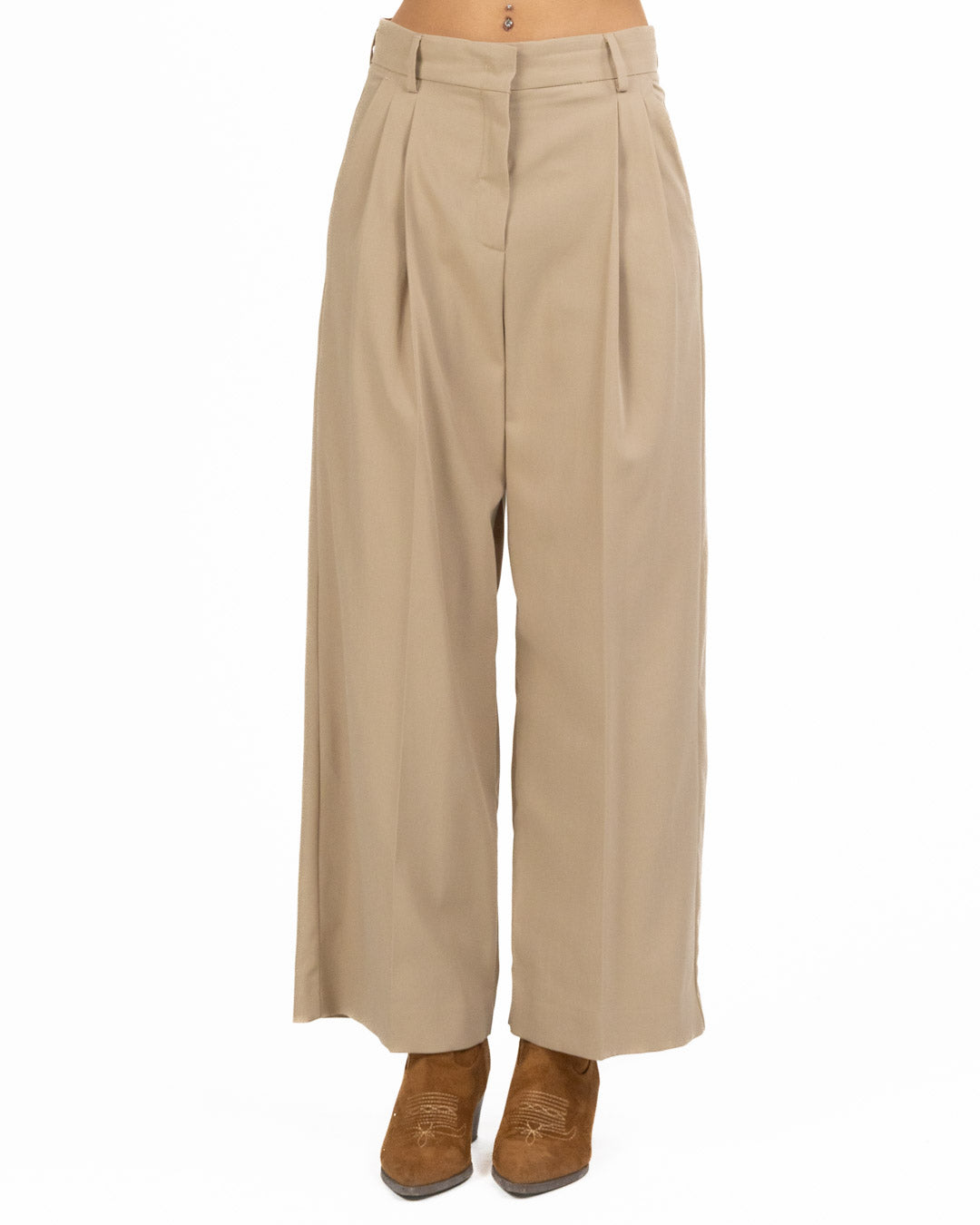 Weekend Max Mara - Pantalone con pence beige