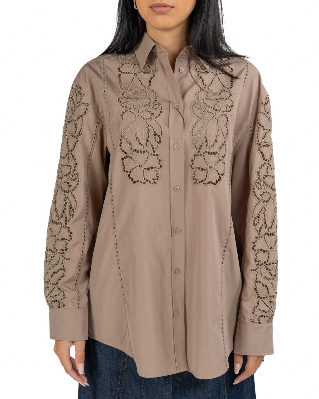 Weekend Max Mara - Camicia beige ricamata