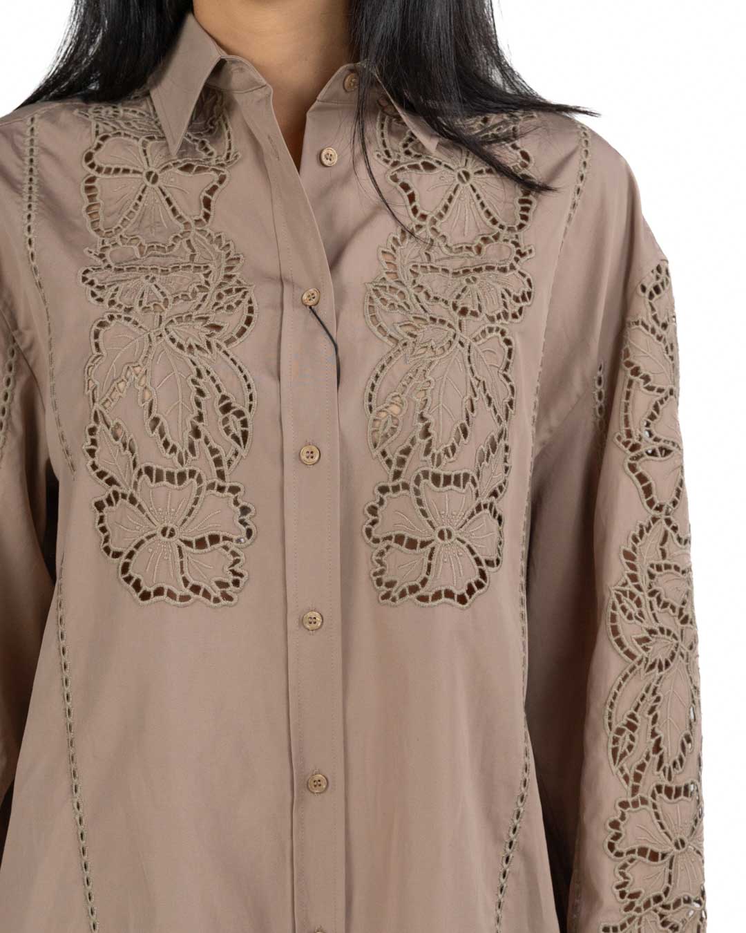 Weekend Max Mara - Camicia beige ricamata