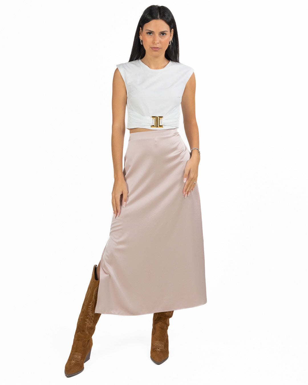 Weekend Max Mara - Gonna lunga in raso cipria