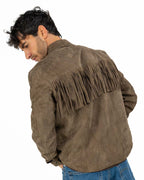 Berti Mode Collection giacca in camoscio con frange