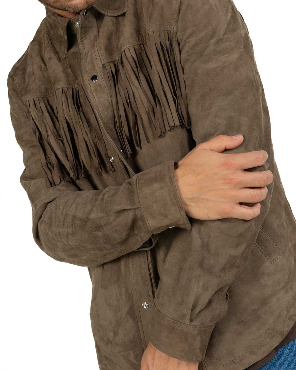 Berti Mode Collection giacca in camoscio con frange