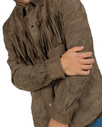 Berti Mode Collection giacca in camoscio con frange