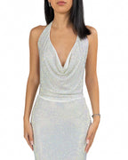 Berti Mode Collection - Abito brillantinato bianco