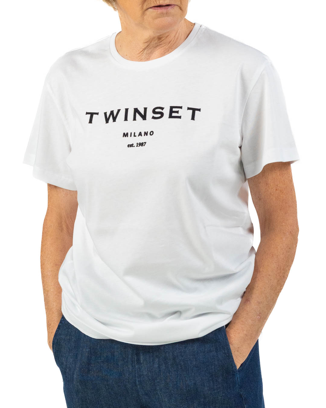 Twinset - T-shirt bianco con stampa