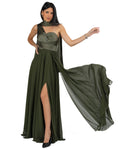 Berti Mode Collection - Abito verde mono spalla