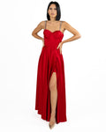 Berti Mode Collection - Abito lungo raso rosso