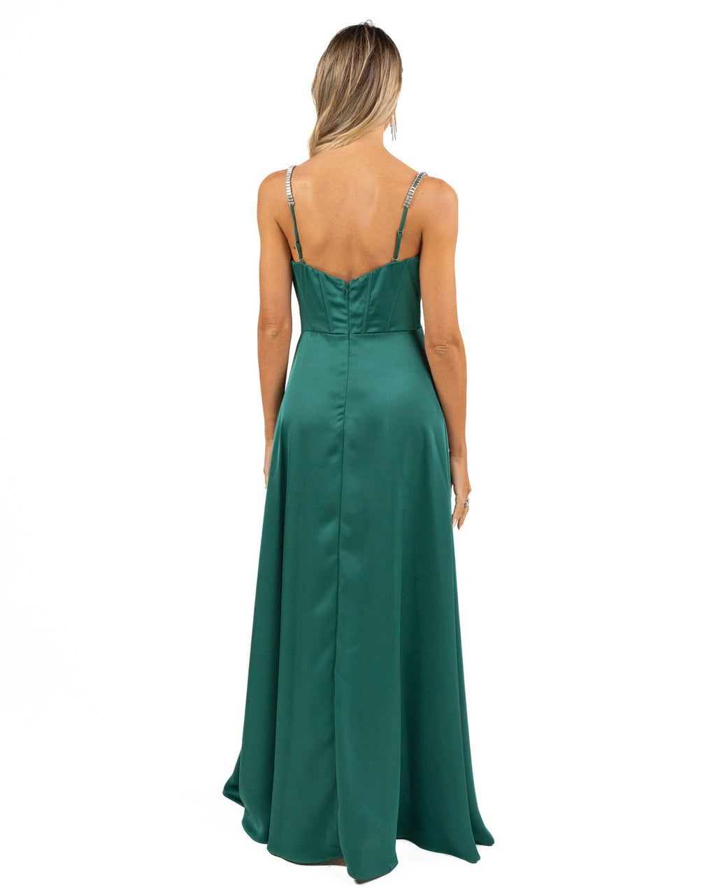 Berti Mode Collection - Abito lungo raso smeraldo