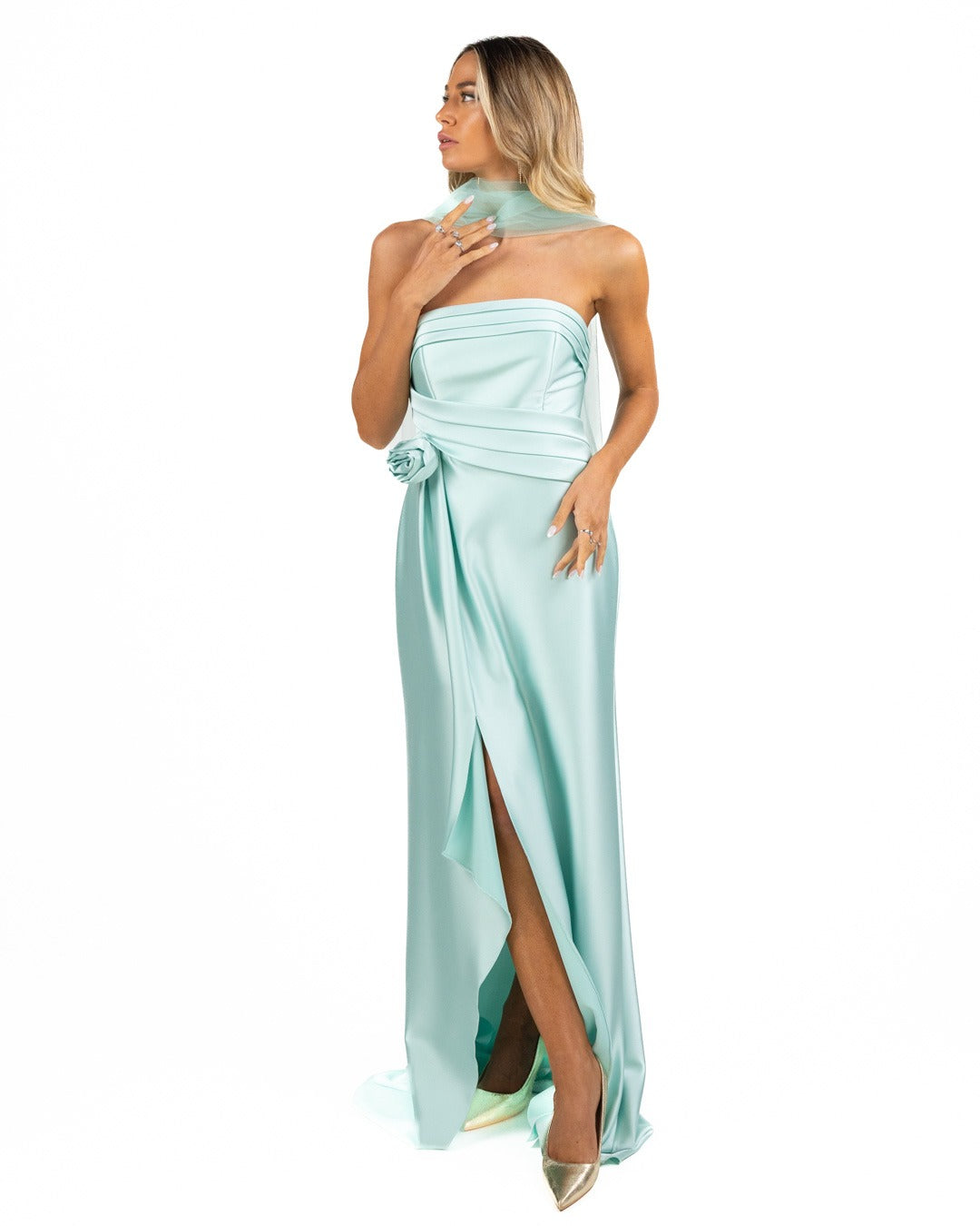 Solo Gioie - Abito menta raso