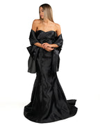 Berti Mode Collection - Abito a sirena nero con fiocco