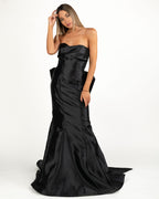 Berti Mode Collection - Abito a sirena nero con fiocco