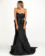 Berti Mode Collection - Abito a sirena nero con fiocco