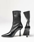 Roberto Berti Collection - Stivali con tacco a calzino con dettaglio in pelle lucida