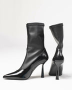 Roberto Berti Collection - Stivali con tacco a calzino con dettaglio in pelle lucida