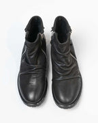 Paul Klim's - Stivaletto chelsea a pieghe con zip nero
