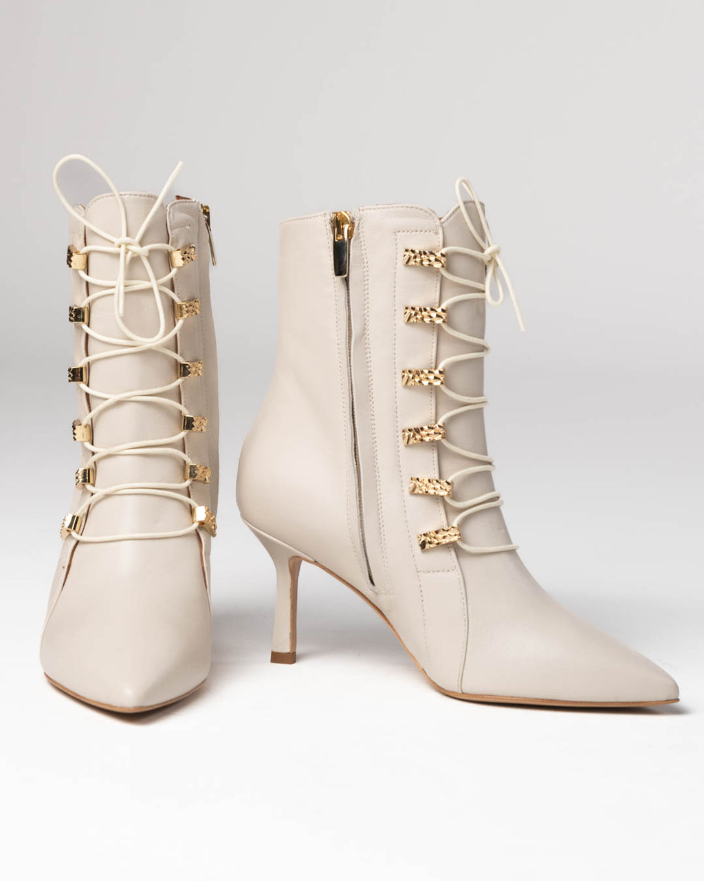 WoMilano - Stivali tronchetto burro con lacci