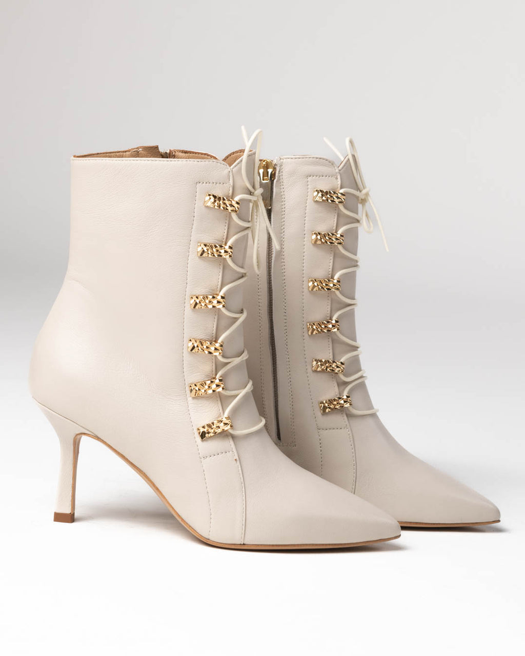 WoMilano - Stivali tronchetto burro con lacci