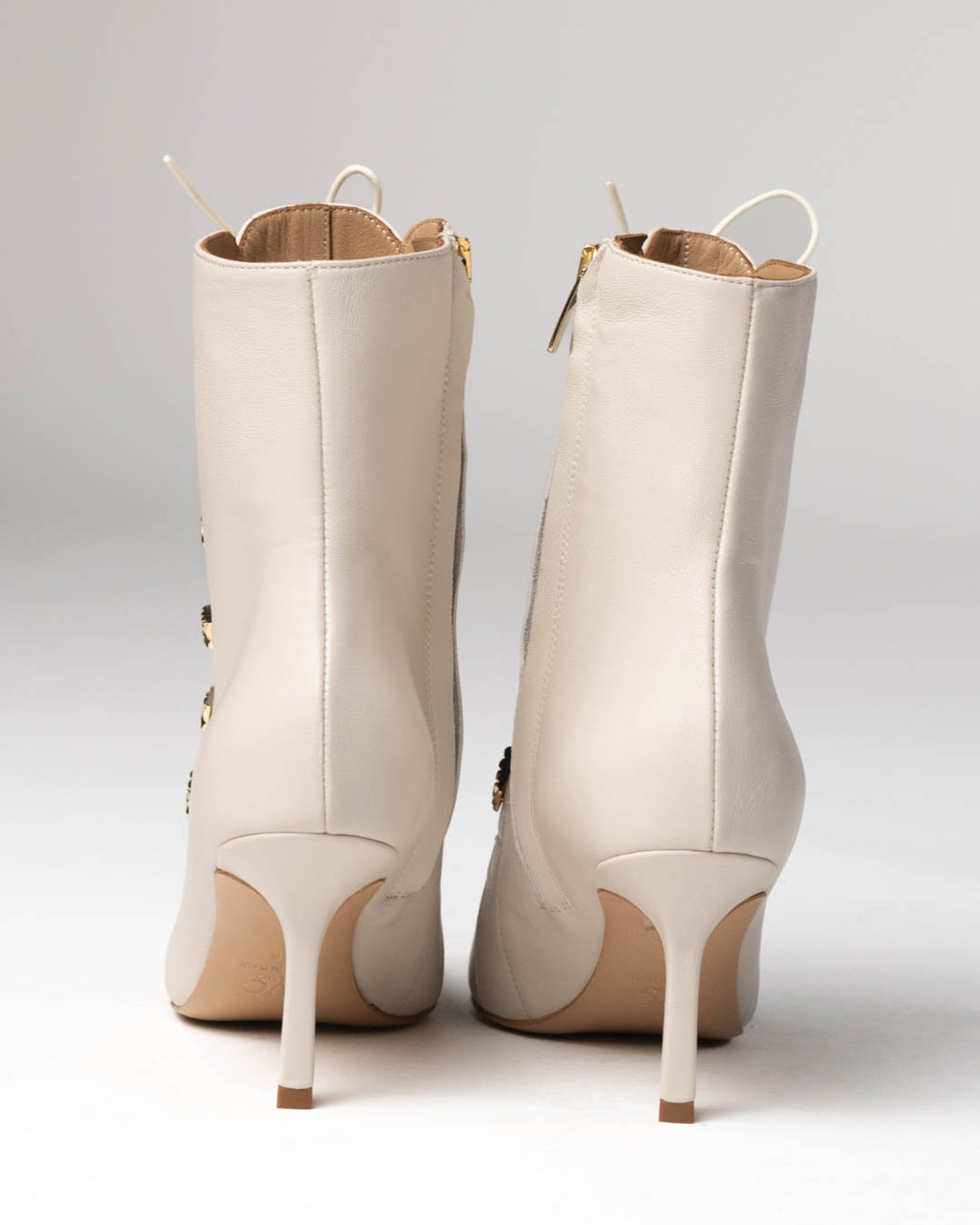 WoMilano - Stivali tronchetto burro con lacci