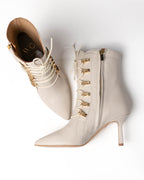 WoMilano - Stivali tronchetto burro con lacci