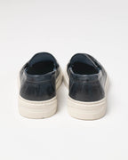 Paul Klim's - Mocassino blu con para bianca e nappe