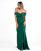 Berti Mode Collection - Abito verde con spalle scoperta