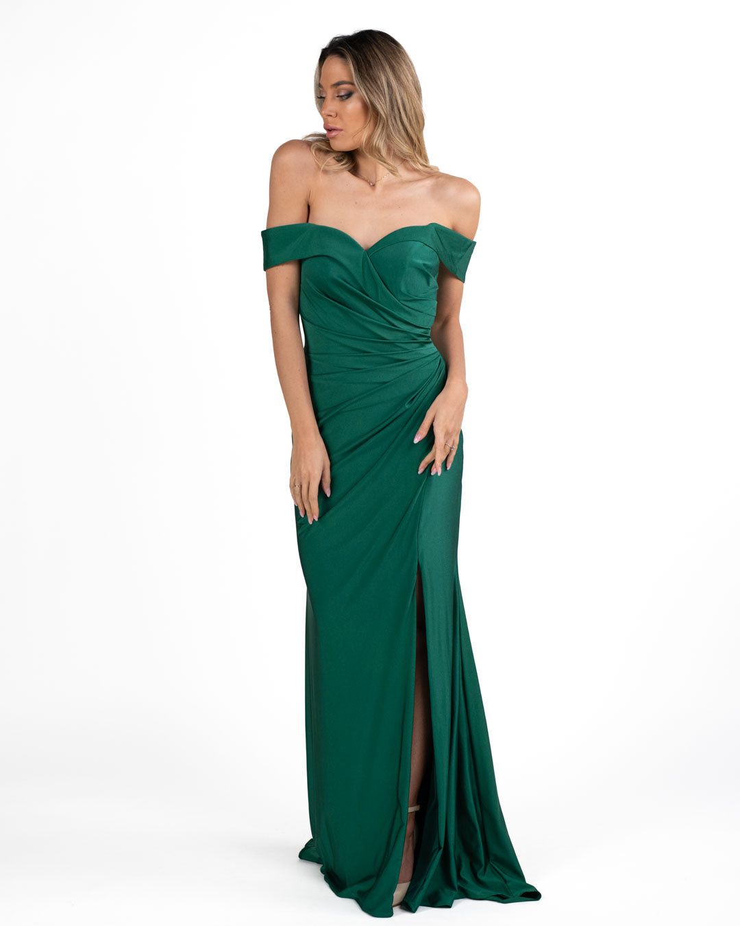 Berti Mode Collection - Abito verde con spalle scoperta