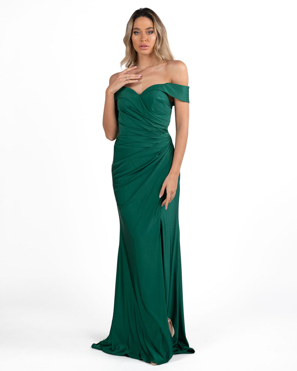 Berti Mode Collection - Abito verde con spalle scoperta