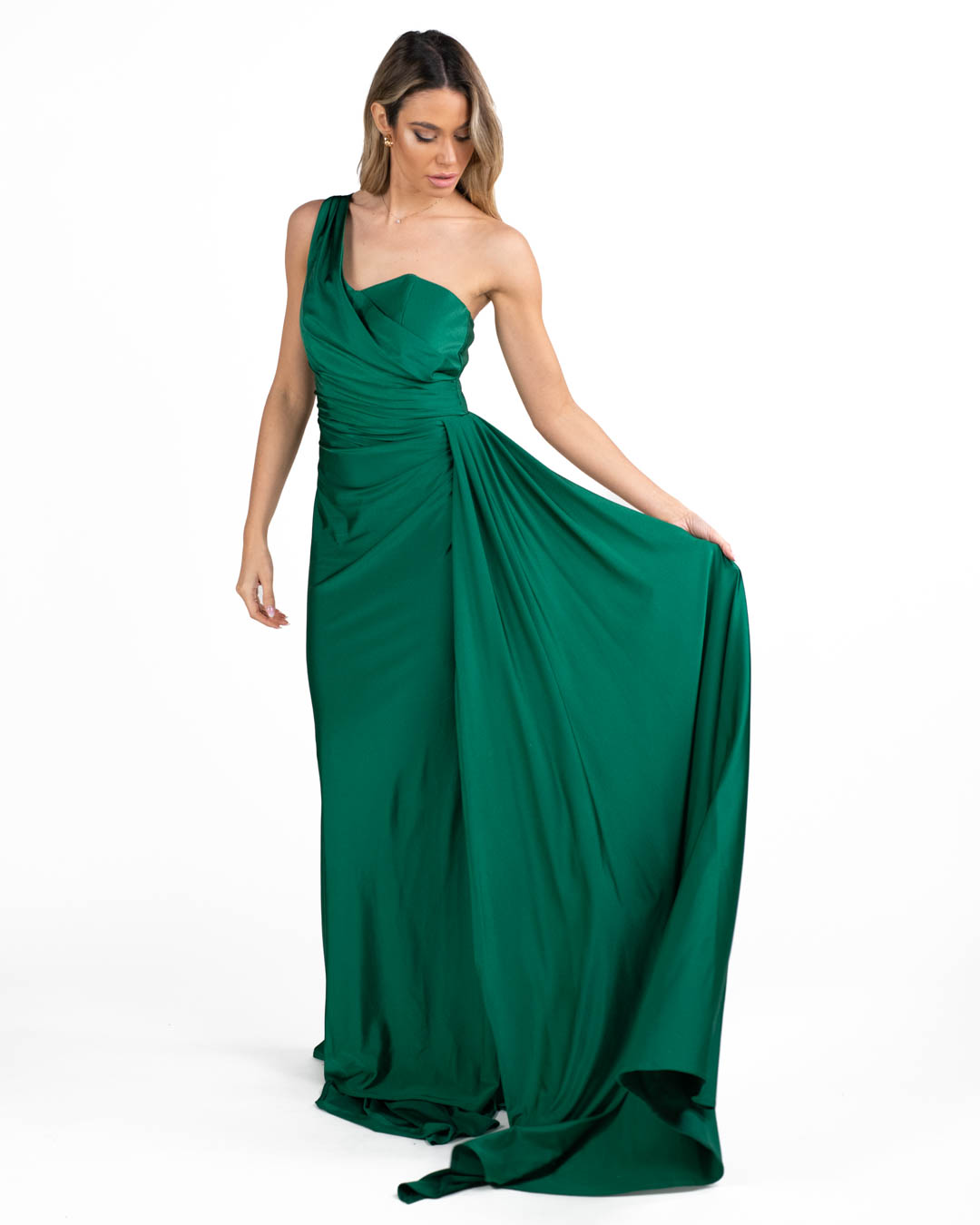 Berti Mode Collection - Abito verde monospalla