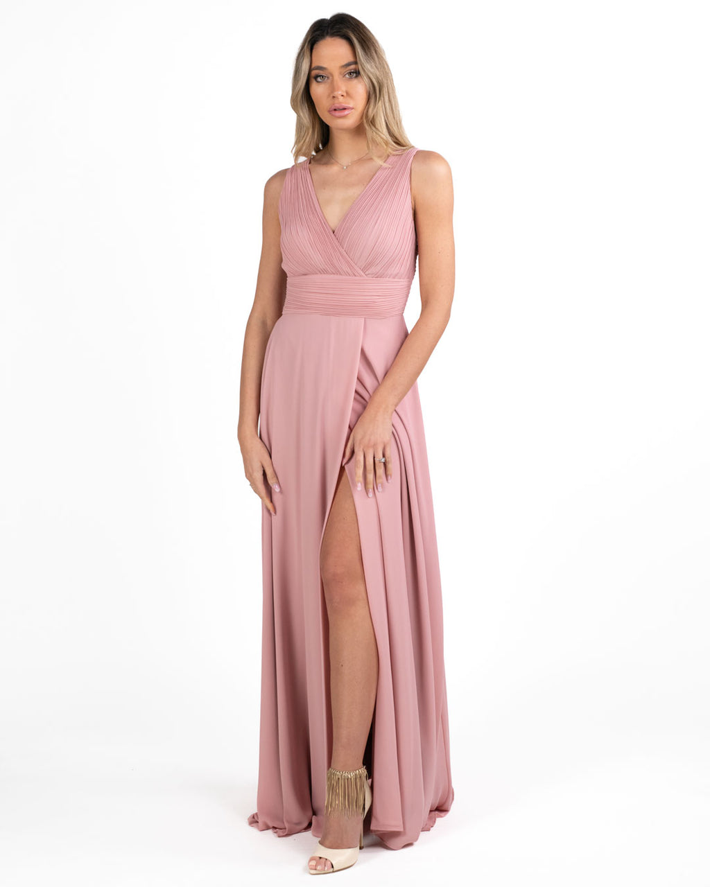 Berti Mode Collection - Abito lungo rosa cipria