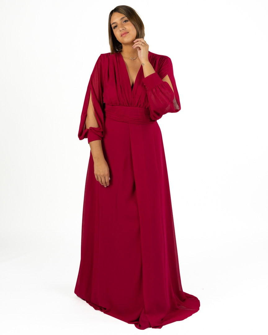 Berti Mode Collection - Abito manica lunga rosso