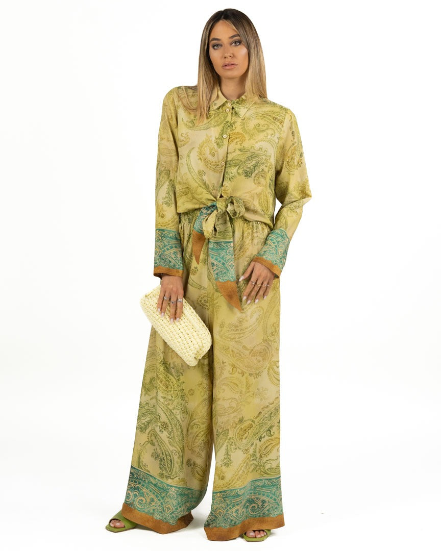 Souvenir - camicia fantasia verde