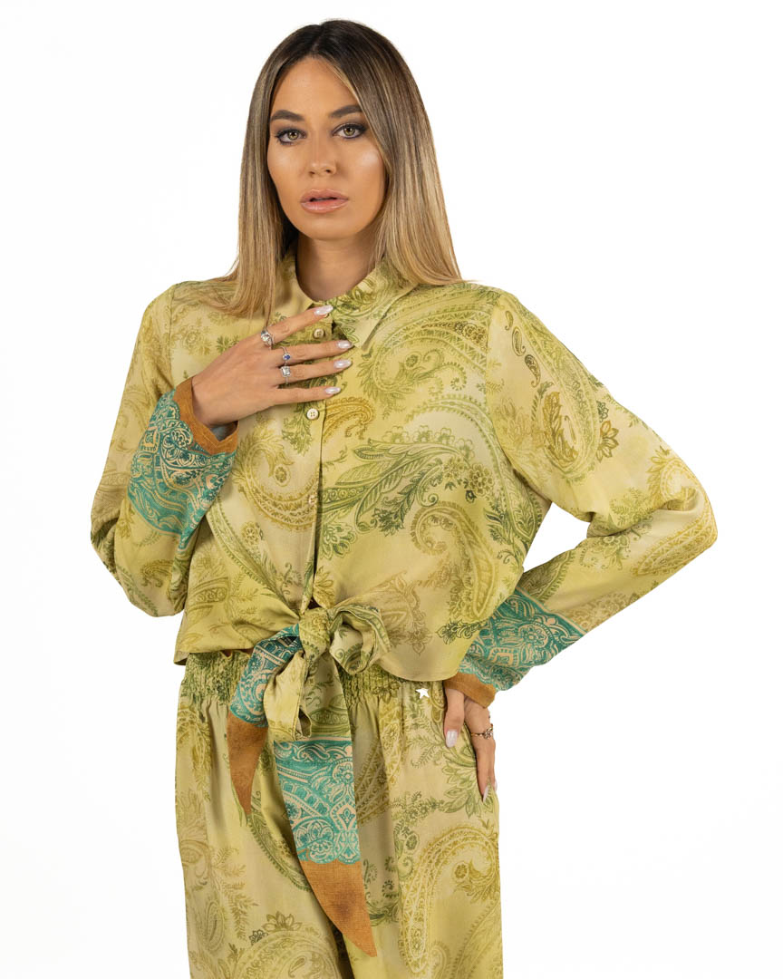 Souvenir - camicia fantasia verde