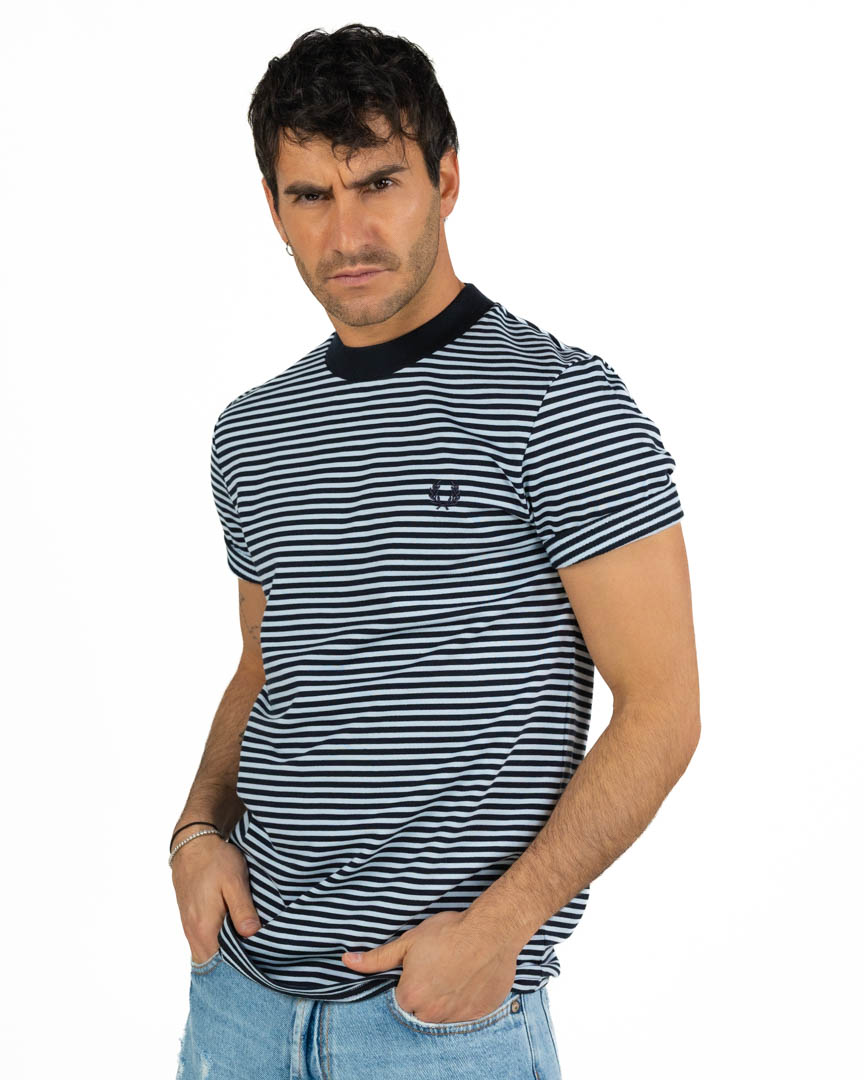 Fred Perry - T-shirt a righe blu