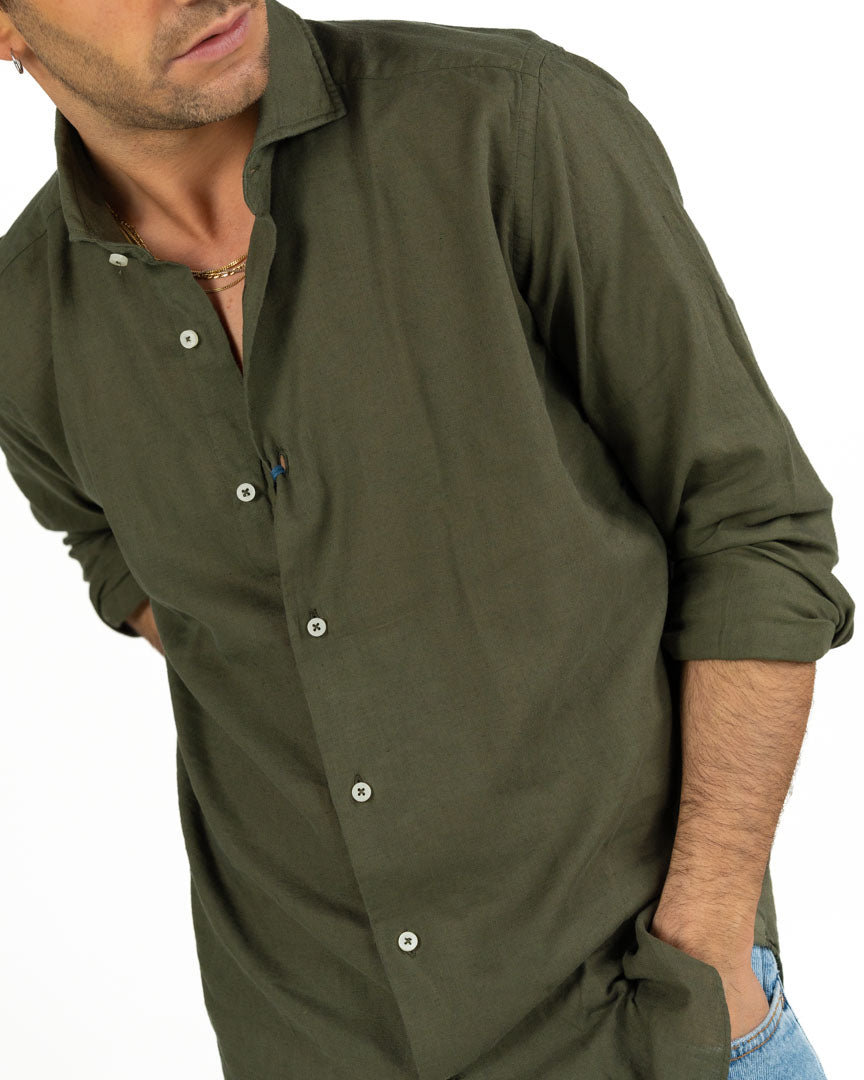 Bottega Artigiana - Camicia lino verde