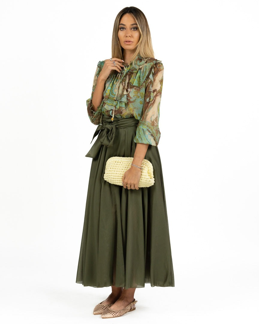 Souvenir - Camicia verde floreale