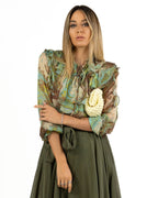 Souvenir - Camicia verde floreale