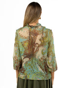 Souvenir - Camicia verde floreale