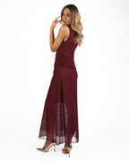 MARELLA - Abito in tulle elasticizzato Bordeaux