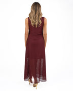 MARELLA - Abito in tulle elasticizzato Bordeaux