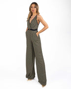 ELISABETTA FRANCHI - Tuta Donna Nero e Curry