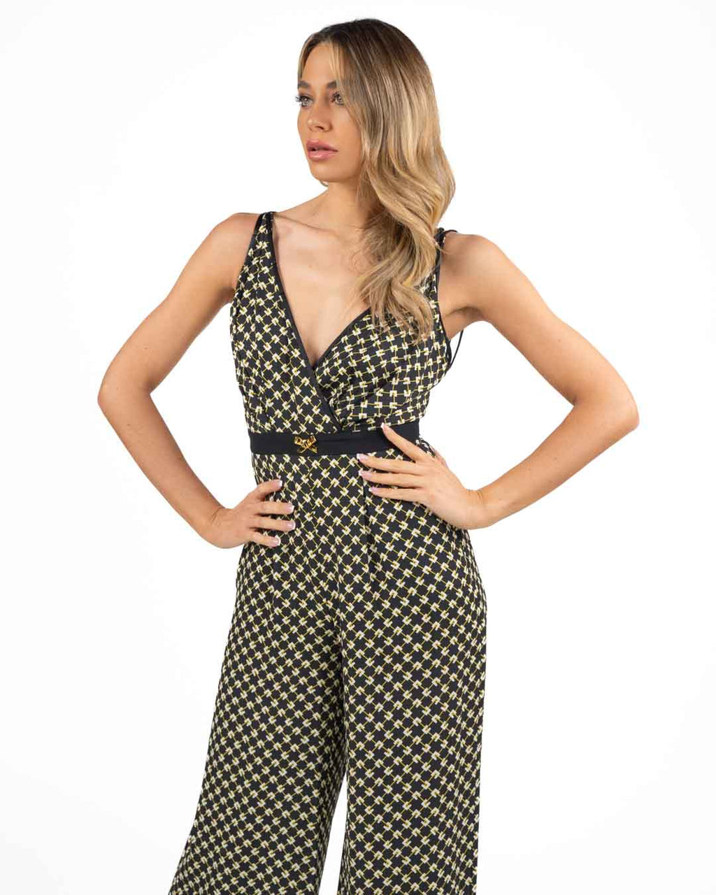 ELISABETTA FRANCHI - Tuta Donna Nero e Curry